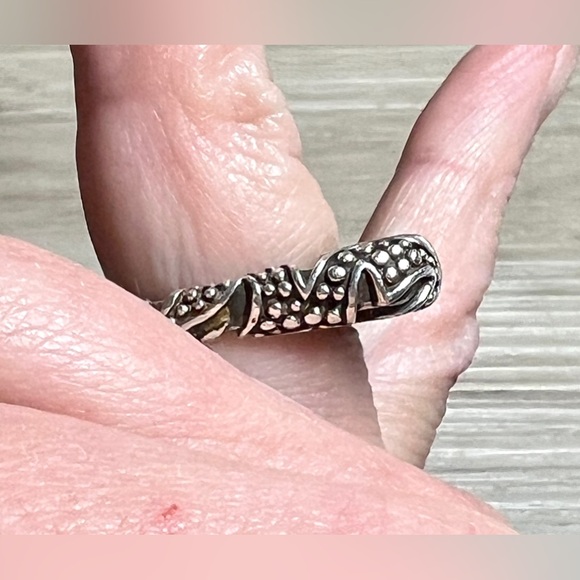 Vintage Designer Dian Malouf Sterling Silver Tall Tribal Stack Ring, Size 6.5 - Picture 11 of 13